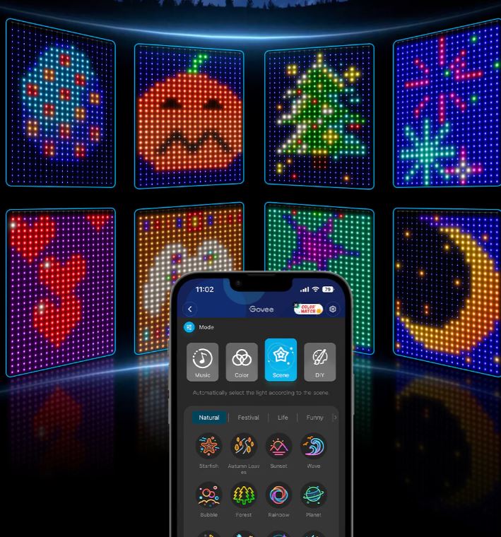 GOVEE LUCES LED PARED DYNAMIC DIY LIGHT ART CANVAS (H70B11A1)