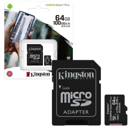 KINGSTON MICROSD 64GB CANVAS SELECT PLUS (CLASE 10)Im