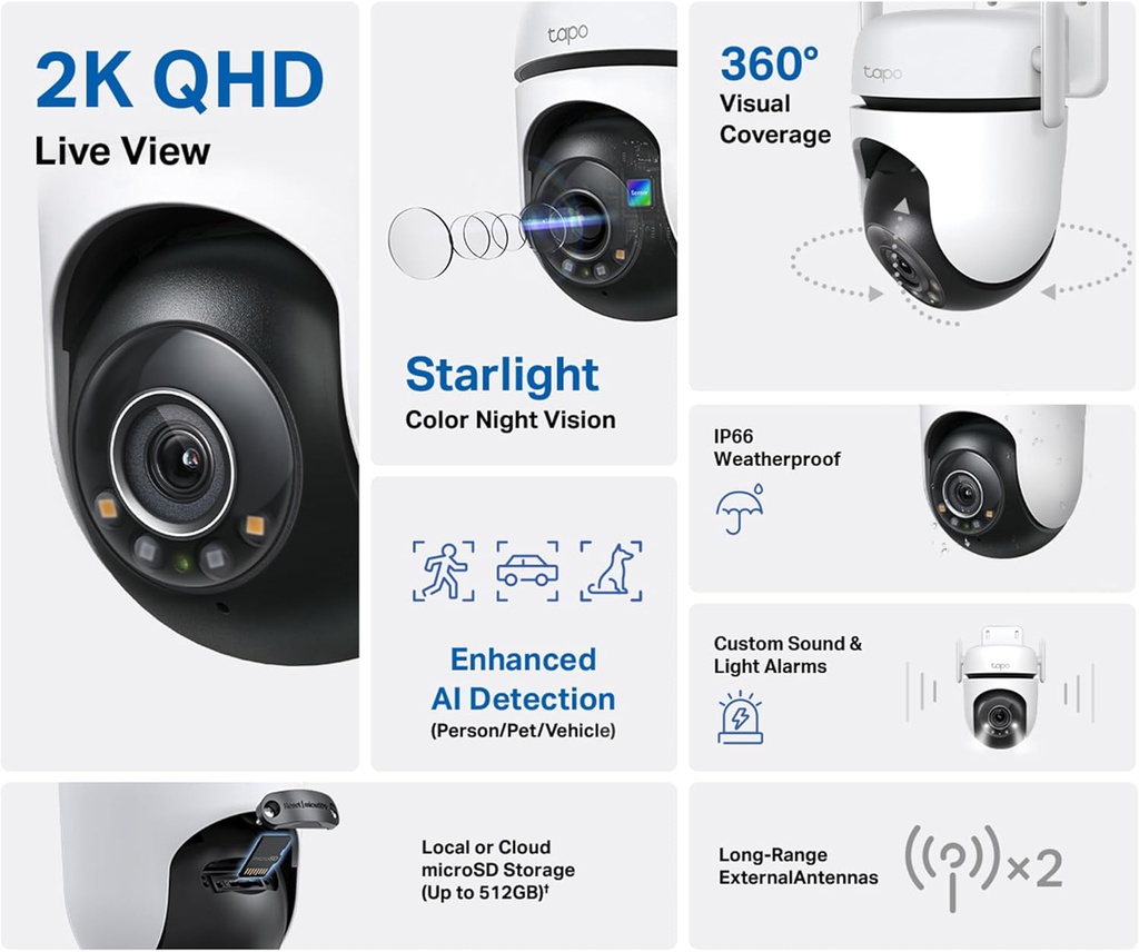 PT-LINK TAPO CAMARA VIGILANCIA EXT ROBOT (C500)