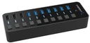 SARENT USB 3.0 7-PORT/ HUB+3 SMART CHARGING PORTS WITH POWER SWITCHES (HB-B7C3)