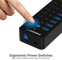SARENT USB 3.0 7-PORT/ HUB+3 SMART CHARGING PORTS WITH POWER SWITCHES (HB-B7C3)