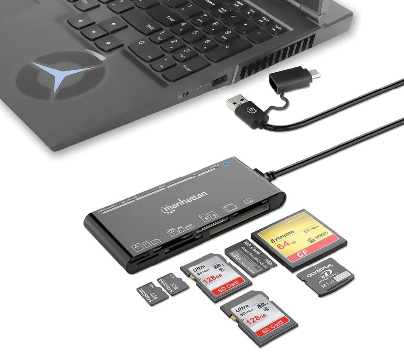 MANHATTAN LECTOR MEMORIA 7-EN-1 USB C/A (102605)