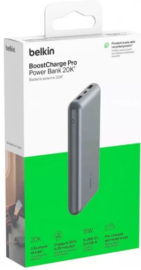 BELKIN POWER BANK USBA C 20K (BPB012BTGY)