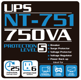 FORZA UPS 750VA 6-NEMA (NT-751)