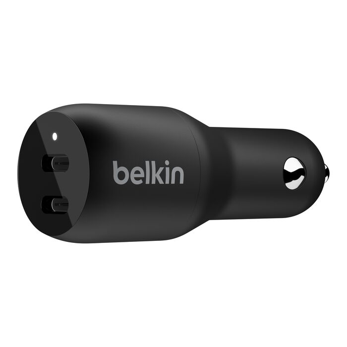 BELKIN APTADOR PARA CARRO USB-C 30W + USB-A 12W (CCB005btBK)