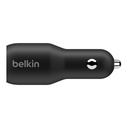 BELKIN APTADOR PARA CARRO USB-C 30W + USB-A 12W (CCB005btBK)