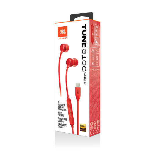 JBL AUDIF 310C USB-C ROJO (JBLT310CREDAM)