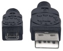 MANHATTAN CABLE USB/MICROUSB 3.3"/1.8M NEGRO