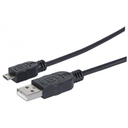 MANHATTAN CABLE USB/MICROUSB 3.3"/1.8M NEGRO (307178)