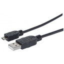MANHATTAN CABLE USB/MICROUSB 3.3"/1.8M NEGRO