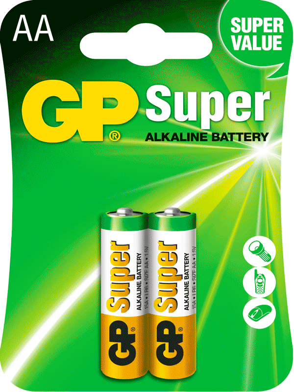 GP BATERIA ALKALINE AA 2UND
