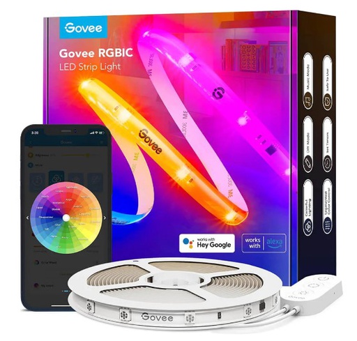 GOVEE LUCES LED RGBIC TIRA WIFI/BT 5M (H619A1D1-OF-LA)