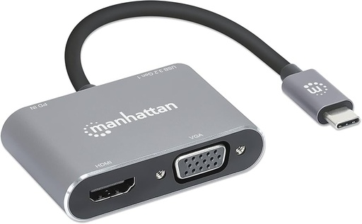 MANHATTAN DOCKING CONVERTER USB-C A HDMI/ VGA/ USB (130691)