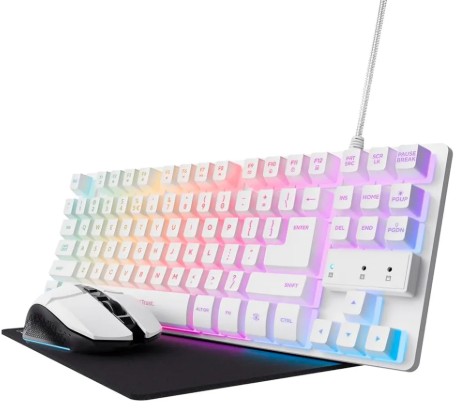 TRUST TECLADO&RATON + ALFOMBRILLA USB GXT794W ESP BLANCO (25233)