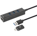 MANHATTAN HUB USB-C/A 3.0 3 PUERTOS + ETHERNET GIGABIT (181075)