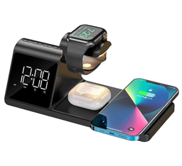 [6939119066017] HAVIT CARGADOR MULTIFUNCIONAL ESTACION DE CARGA CON RELOJ (W3042)