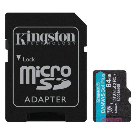 KINGSTON MICROSD 64GB CANVAS GO PLUS 4K (SDCG4/64GB)