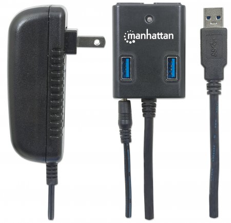 MANHATTAN HUB USB-A 3.0 (4) + ADAP. AC (162302)