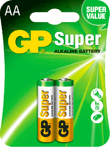 GP BATERIA ALKALINE AA 2UND